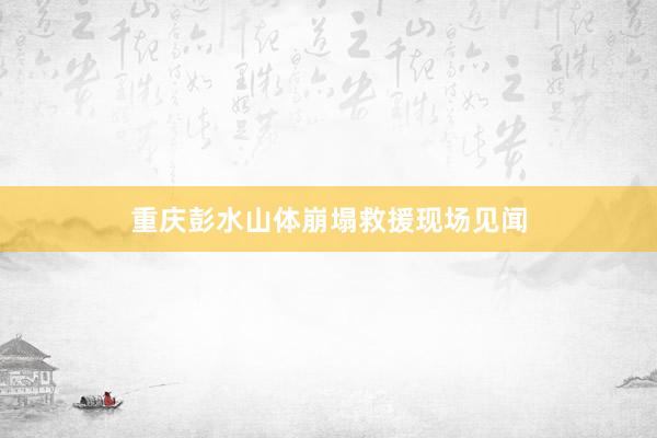 重庆彭水山体崩塌救援现场见闻