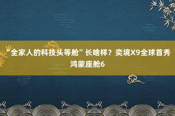 “全家人的科技头等舱”长啥样？奕境X9全球首秀鸿蒙座舱6