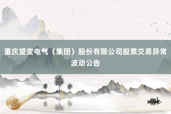 重庆望变电气（集团）股份有限公司股票交易异常波动公告