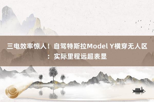 三电效率惊人！自驾特斯拉Model Y横穿无人区：实际里程远超表显