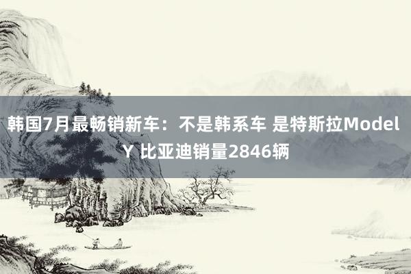 韩国7月最畅销新车：不是韩系车 是特斯拉Model Y 比亚迪销量2846辆
