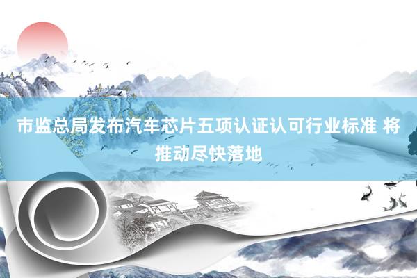 市监总局发布汽车芯片五项认证认可行业标准 将推动尽快落地