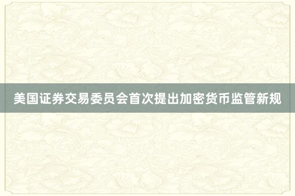 美国证券交易委员会首次提出加密货币监管新规