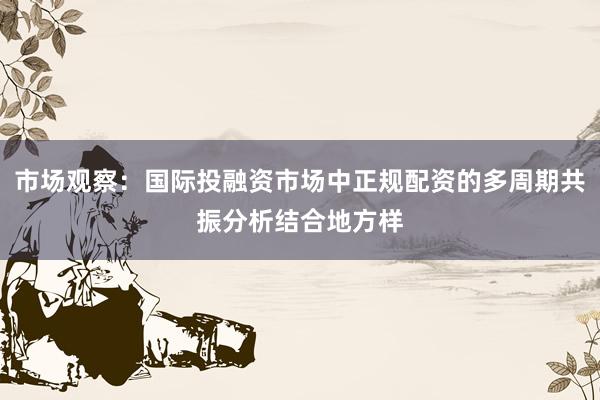 市场观察：国际投融资市场中正规配资的多周期共振分析结合地方样