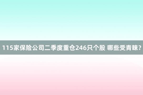 115家保险公司二季度重仓246只个股 哪些受青睐？