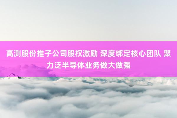 高测股份推子公司股权激励 深度绑定核心团队 聚力泛半导体业务做大做强
