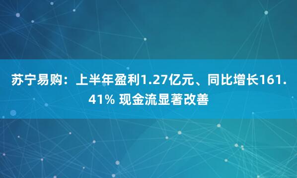 苏宁易购：上半年盈利1.27亿元、同比增长161.41% 现金流显著改善