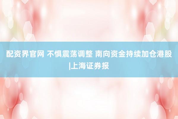配资界官网 不惧震荡调整 南向资金持续加仓港股|上海证券报